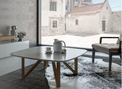 Couchtisch Wohnzimmer Tisch Luxus Walnuss Natur Designer Beistelltisch